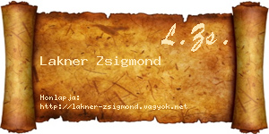 Lakner Zsigmond névjegykártya